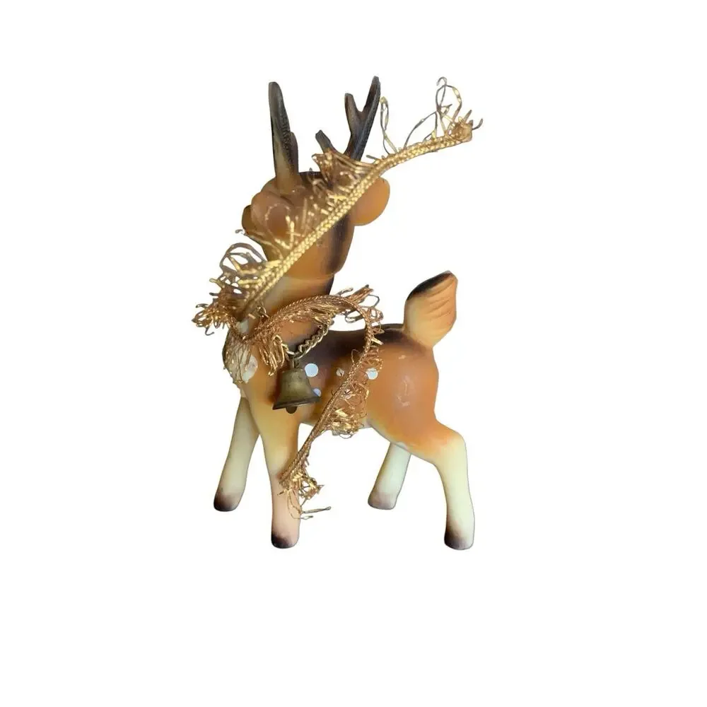 Rubber Fawn Christmas Reindeer Deer w/Spots Head Moves  Japan 5